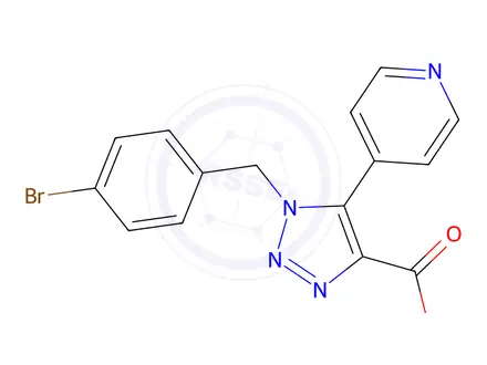 Chemical structure of 1-(4-Bromobenzyl)-5-(pyridin-4-yl)-1H-1,2,3-triazole-4-carboxylic acid