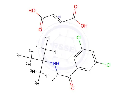 Chemical structure of 5-Chloro Bupropion-d9 Fumarate