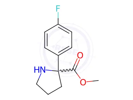 Chemical structure of Proline, 2-(4-fluorophenyl)-, methyl ester