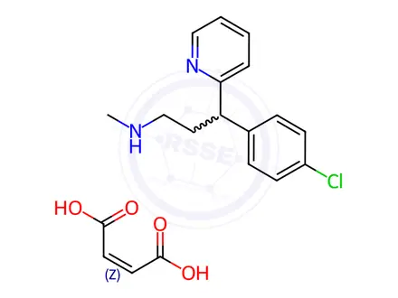 Chemical structure of Chlorpheniramine maleate Impurity C reference
