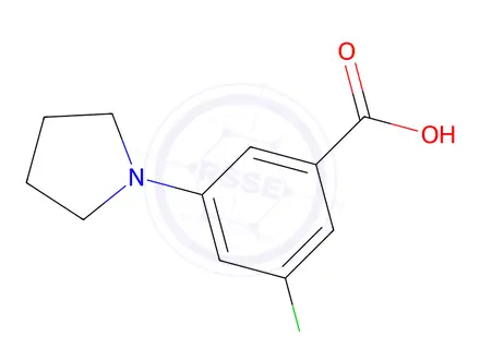 Chemical structure of 3-Chloro-5-(pyrrolidin-1-yl)benzoic acid