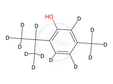 Chemical structure of 2-iso-Propyl-d7-5-methyl-d3-phenol-3,4,6-d3