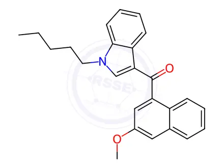Chemical structure of (3-methoxynaphthalen-1-yl)(1-pentyl-1H-indol-3-yl)methanone