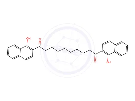 Chemical structure of 1,10-Bis-(1-hydroxy-2-Naphthyl)-1,10-decanedione