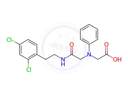 Chemical structure of [(2-{[2-(2,4-Dichlorophenyl)ethyl]amino}-2-oxoethyl)(phenyl)amino]acetic acid