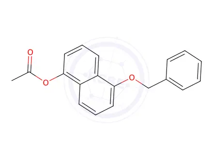 Chemical structure of 5-(benzyloxyl)naphthalene-1-yl acetate
