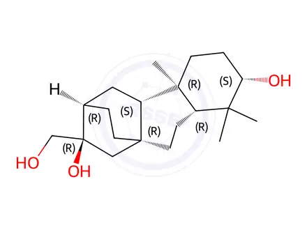 Chemical structure of ent-Atisane-3β,16α,17-triol