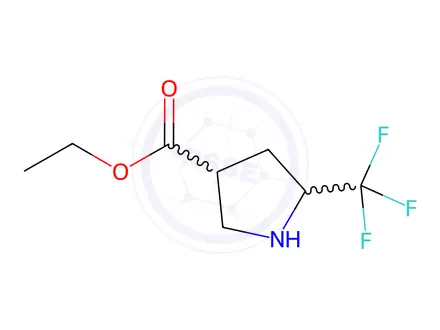 Chemical structure of Ethyl 5-(trifluoromethyl)pyrrolidine-3-carboxylate