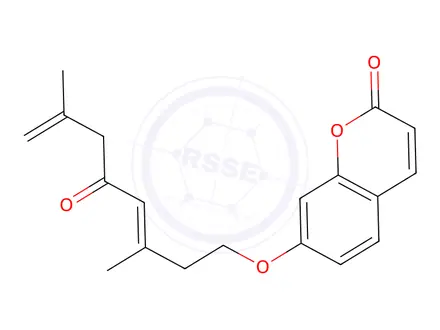 Chemical structure of 7-[(3,7-Dimethyl-5-oxo-3,7-octadienyl)oxy]-2H-1-benzopyran-2-one