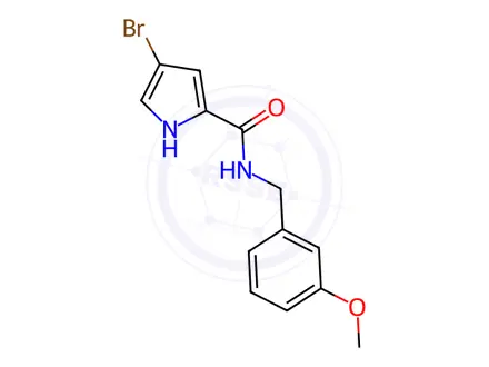 Chemical structure of 4-Bromo-N-(3-methoxybenzyl)-1h-pyrrole-2-carboxamide