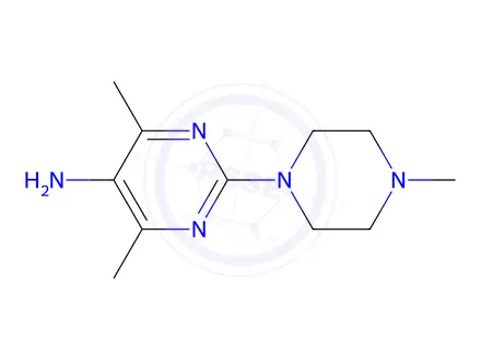 Chemical structure of 4,6-dimethyl-2-(4-methylpiperazin-1-yl)pyrimidin-5-amine