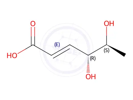 Chemical structure of (4R,5S,E)-4,5-Dihydroxyhex-2-Enoic Acid