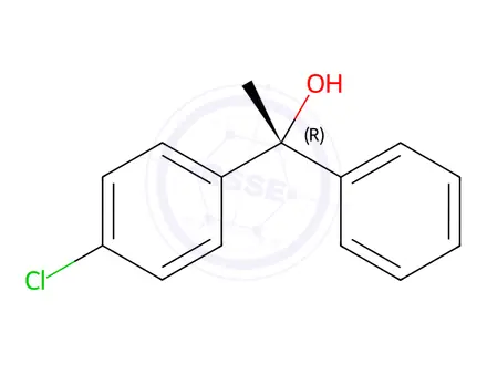Chemical structure of Benzenemethanol, 4-chloro-α-methyl-α-phenyl-, (αR)-