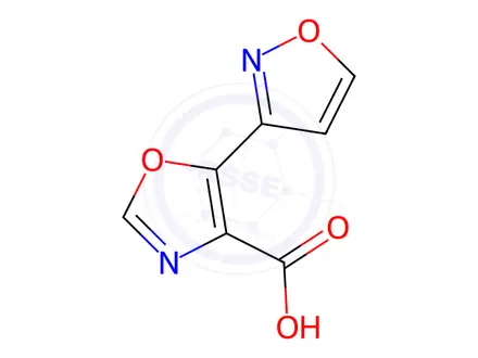 Chemical structure of 5-(Isoxazol-3-yl)oxazole-4-carboxylic Acid