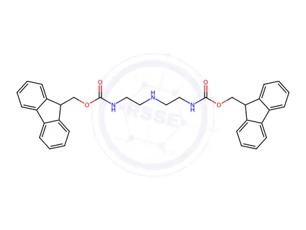 Chemical structure of 10-Oxa-2,5,8-triazaundecanoic acid, 11-(9H-fluoren-9-y