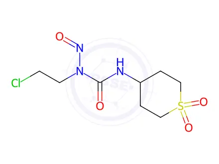 Chemical structure of 4-[3-(2-Chloroethyl)-3-nitrosoureido]tetrahydro-2H-thiopyran 1,1-dioxide