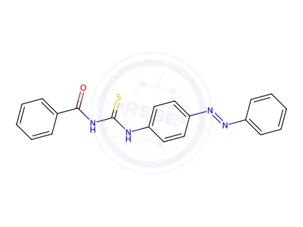 Chemical structure of N-Benzoyl-N'-{4-[(E)-2-phenyldiazenyl]phenyl}thiourea