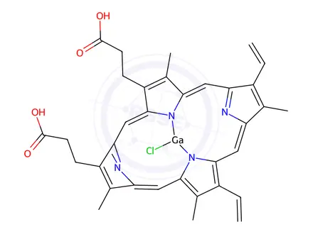 Chemical structure of Ga(III) Protoporphyrin IX Chloride
