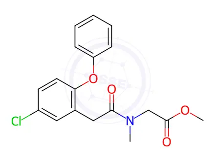 Chemical structure of Methyl 2-(2-(5-chloro-2-phenoxyphenyl)-N-methylacetamido)acetate