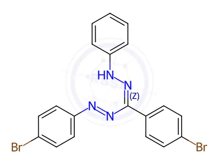 Chemical structure of (NE,Z)-4-Bromo-N-[(4-bromophenyl)imino]-N''-(phenylamino)benzene-1-carboximidamide