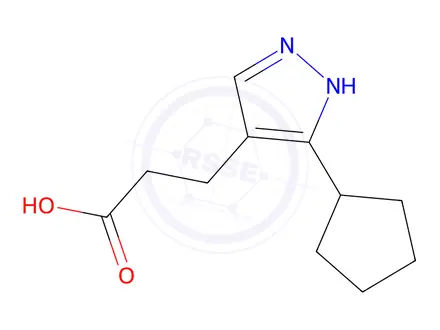 Chemical structure of 3-(5-cyclopentyl-1h-pyrazol-4-yl)propanoic acid
