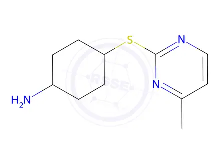 Chemical structure of 4-((4-Methylpyrimidin-2-yl)thio)cyclohexan-1-amine