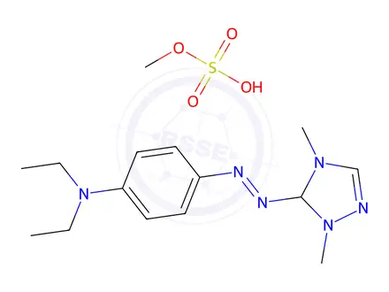 Chemical structure of 5-[[4-(diethylamino)phenyl]azo]-1,4-dimethyl-1H-1,2,4-triazolium methyl sulphate