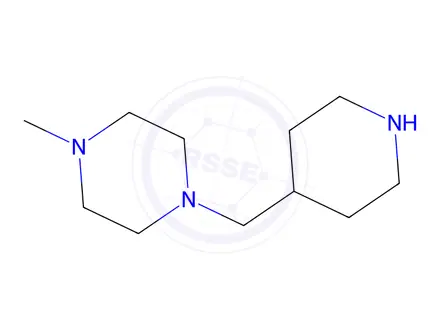 Chemical structure of 1-methyl-4-(piperidin-4-ylmethyl)piperazine