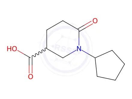 Chemical structure of 1-Cyclopentyl-6-oxopiperidine-3-carboxylic acid
