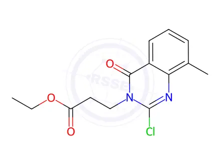 Chemical structure of Ethyl 3-(2-chloro-8-methyl-4-oxo-quinazolin-3-yl)propanoate