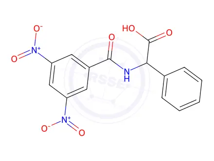Chemical structure of (R)-(-)-N-(3,5-Dinitrobenzoyl)-alpha-phenylglycine