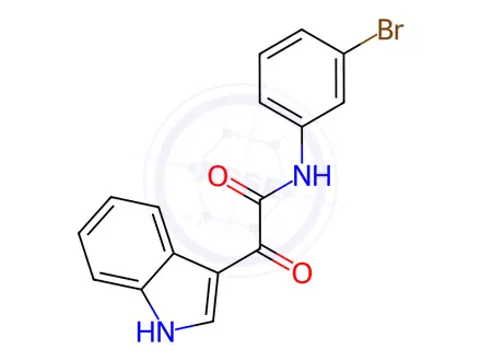 Chemical structure of N-(3-Bromophenyl)-2-(1H-indol-3-yl)-2-oxoacetamide