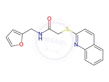 Chemical structure of N-(Furan-2-ylmethyl)-2-(quinolin-2-ylthio)acetamide