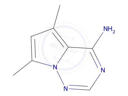 Chemical structure of 5,7-dimethylpyrrolo[2,1-f][1,2,4]triazin-4-amine