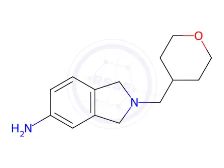 Chemical structure of 2-[(oxan-4-yl)methyl]-2,3-dihydro-1H-isoindol-5-amine