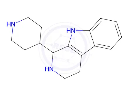 Chemical structure of 1H-Pyrido(3,4-b)indole, 2,3,4,9-tetrahydro-1-(4-piperidinyl)-