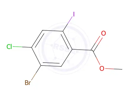 Chemical structure of 5-Bromo-4-chloro-2-iodo-benzoic acid methyl ester