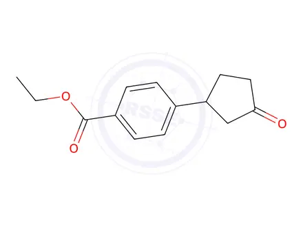 Chemical structure of 4-(3-OXO-CYCLOPENTYL)-BENZOIC ACID ETHYL ESTER