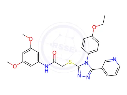 Chemical structure of N-(3,5-Dimethoxyphenyl)-2-((4-(4-ethoxyphenyl)-5-(pyridin-3-yl)-4H-1,2,4-triazol-3-yl)thio)acetamide