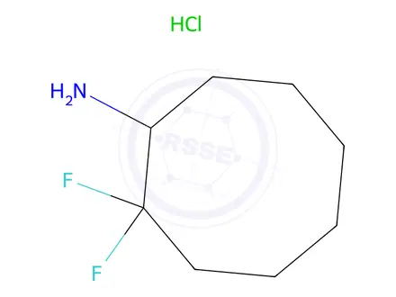 Chemical structure of 2,2-Difluorocyclooctan-1-amine hydrochloride