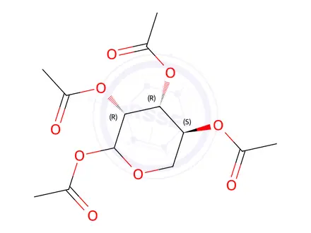 Chemical structure of 1,2,3,4-Tetra-O-acetyl-L-lyxopyranose