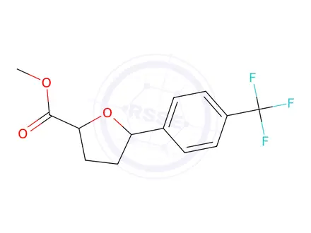 Chemical structure of 2-Furancarboxylic acid, tetrahydro-5-[4-(trifluoromethyl)phenyl]-, methyl ester