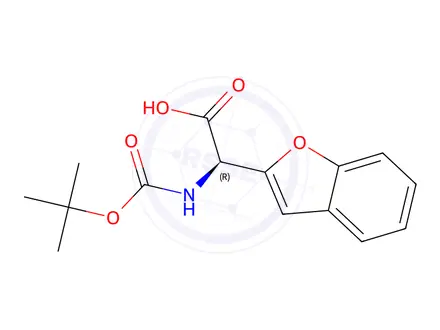 Chemical structure of (R)-2-(Benzofuran-2-yl)-2-((tert-butoxycarbonyl)amino)acetic acid