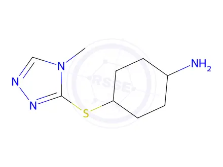 Chemical structure of 4-((4-Methyl-4H-1,2,4-triazol-3-yl)thio)cyclohexan-1-amine