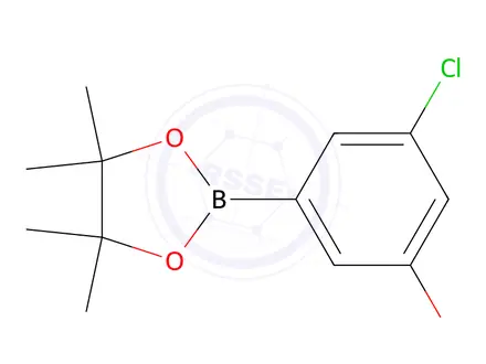 Chemical structure of 3-Chloro-5-(4,4,5,5-tetramethyl-1,3,2-dioxaborolan-2-yl)phenol