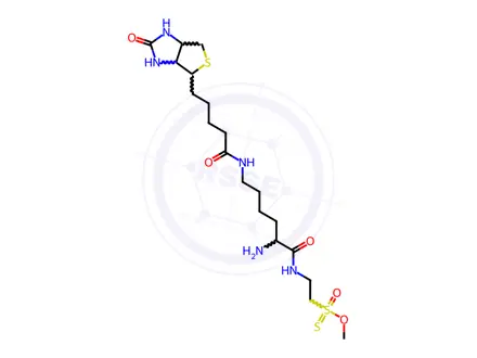 Chemical structure of Biocytinamidoethyl Methanethiosulfonate, Trifluroacetic Acid Salt