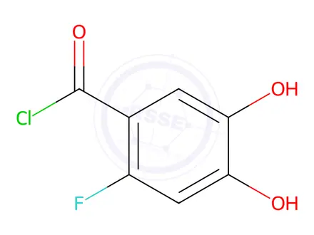 Chemical structure of Benzoyl chloride, 2-fluoro-4,5-dihydroxy-(9CI)