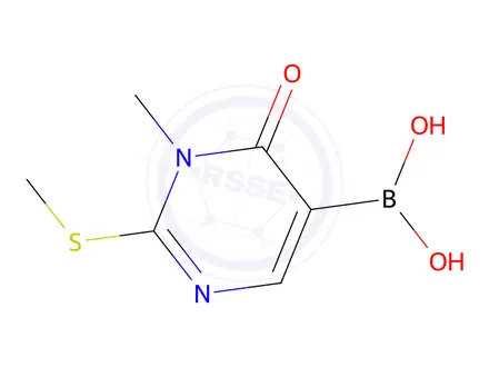 Chemical structure of (1-Methyl-2-(methylthio)-6-oxo-1,6-dihydropyrimidin-5-yl)boronic acid