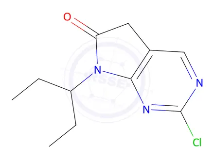 Chemical structure of 2-Chloro-7-(pentan-3-yl)-5H-pyrrolo[2,3-d]pyrimidin-6(7H)-one
