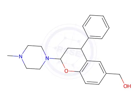 Chemical structure of (2-(4-methylpiperazin-1-yl)-4-phenylchroman-6-yl)methanol